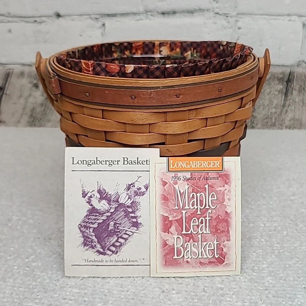Longaberger Vintage 1996 Shades of Autumn Maple Leaf Basket/Liner/Insert 13935